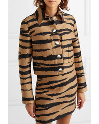 Proenza Schouler Tiger Print Wool And Silk Blend Jacquard Jacket