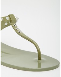 Religion Solitary Stud Toe Post Jelly Flat Sandals