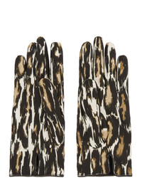 Raf Simons Beige And Brown Animal Fabric Gloves