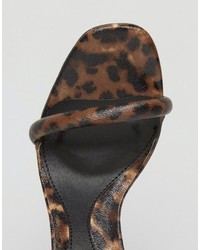 Missguided Leopard Print Barely There Heeled Sandal
