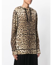 Dolce & Gabbana Leopard Print Cashmere Hoodie