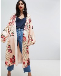 Tan Print Kimono