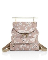M2Malletier Flower Print Leather Mini Backpack