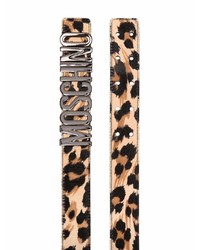 Moschino Leopard Print Logo Lettered Belt