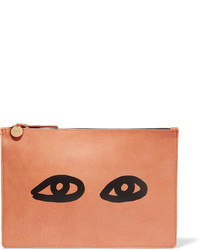 Clare Vivier Clare V Margot Printed Leather Clutch Tan