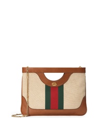 Gucci Gg Vintage Canvas Leather Shoulder Bag