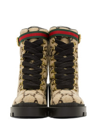Gucci Beige Wool Gg Boots