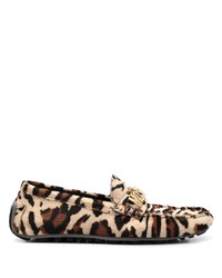 Moschino Animal Print Logo Loafers
