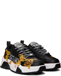 VERSACE JEANS COUTURE Black Logo Couture Sneakers