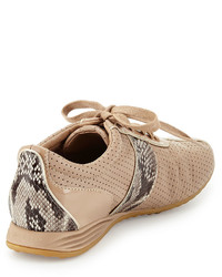 Cole Haan Bria Snake Print Leather Sneaker Maple Sugar