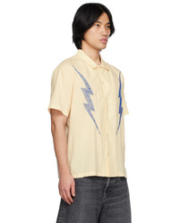 DOUBLE RAINBOUU Beige Electric Embroidery West Coast Shirt