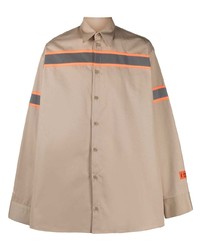 Heron Preston Stripe Print Button Up Shirt
