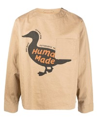 Human Made Logo Print Long Sleeve T Shirt