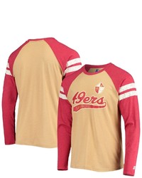 STARTE R Goldscarlet San Francisco 49ers Throwback League Raglan Long Sleeve Tri Blend T Shirt