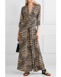By Malene Birger Diya Zebra Print Gathered Maxi Dress