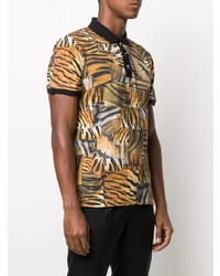 Just Cavalli Tiger Print Short Sleeved Polo Shirt