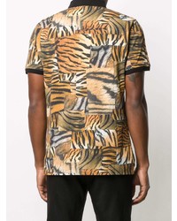 Just Cavalli Tiger Print Short Sleeved Polo Shirt