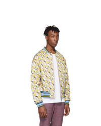 Rochambeau Reversible Yellow Brad Pitt Bomber Jacket