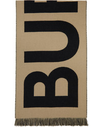 Burberry Beige Wool Jacquard Logo Scarf