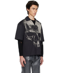 44 label group Black Bowling Big Skull Shirt