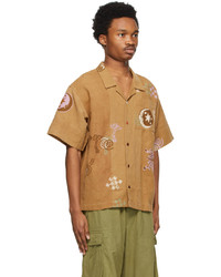 Story Mfg. Brown Greetings Short Sleeve Shirt