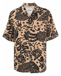 Jil Sander Leaf Print Cotton Shirt
