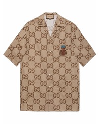 Gucci Pineapple Gg Canvas Bowling Shirt