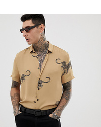 Heart & Dagger Printed Shirt With Leopard Print
