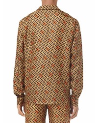 Burberry Monogram Print Silk Twill Shirt