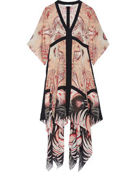 Rachel Zoe Miranda Asymmetric Printed Silk Midi Dress Blush