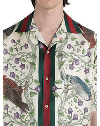 Gucci Printed Silk Twill Bowling Shirt