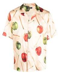 Nahmias Apple Motif Silk Shirt