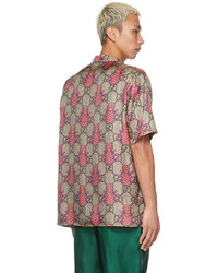 Gucci Khaki Musixmatch Edition 22705 Pineapple Bowling Shirt