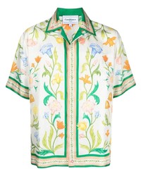 Casablanca Larche Fleure Printed Silk Shirt