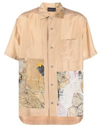 Emporio Armani Printed Short Sleeve Silk Shirt