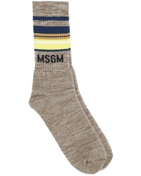 MSGM Logo Intarsia Knit Socks