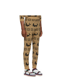 Gucci Brown All Over Jacquard Lounge Pants