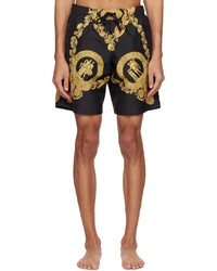 Versace Underwear Black Maschera Baroque Swim Shorts