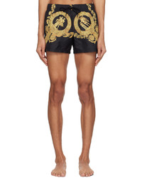 Versace Underwear Black Maschera Baroque Swim Shorts