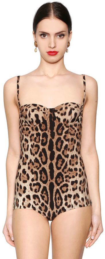 Dolce and best sale gabbana leopard swimsuit