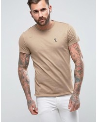Religion T Shirt With Fish Tail Hem In Beige