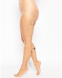 Asos Collection Curve Halloween Spider Web Back Seam Tights