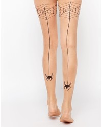 Asos Collection Halloween Spider Web Back Seam Tights
