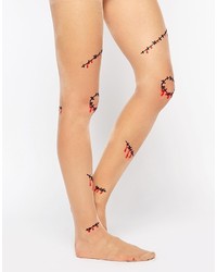 Asos Collection Halloween Stitch And Blood Design Tights