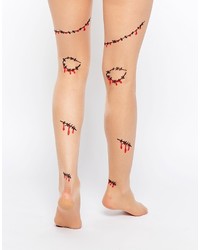 Asos Collection Halloween Stitch And Blood Design Tights