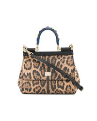Dolce & Gabbana Small Leopard Print Sicily Shoulder Bag
