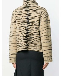 Ssheena Zebra Print Turtleneck Sweater