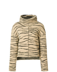 Ssheena Zebra Print Turtleneck Sweater