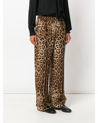 Dolce & Gabbana Leopard Print Wide Leg Trousers