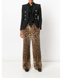 Dolce & Gabbana Leopard Print Wide Leg Trousers